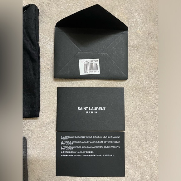 saint laurent Monogram Leather Credit Card Case in storm - Picture 2 of 16